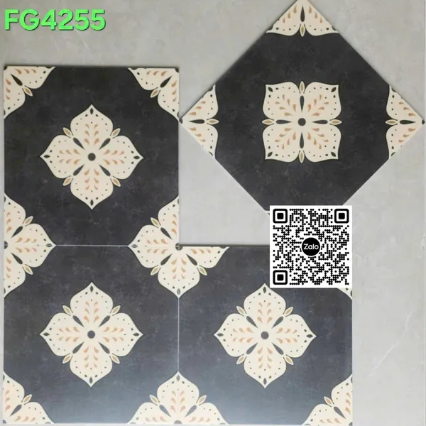 Gạch Đá Mờ 40x40 Ốp Lát đen trắng FG4255