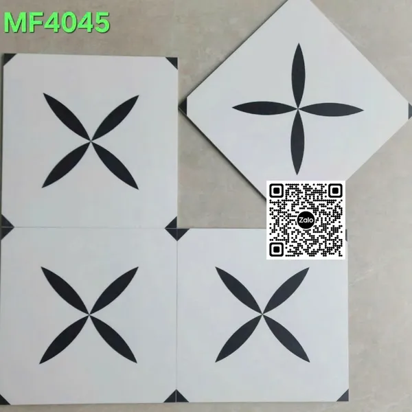 Gạch Đá Mờ 40x40 Ốp Lát đen trắng MF4045