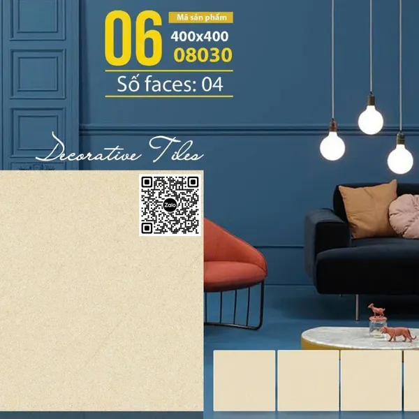 Gạch Đá Mờ 40x40 Ốp Lát kem vàng 08030