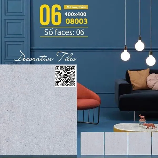 Gạch Đá Mờ 40x40 Ốp Lát màu xám 08003