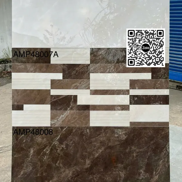 Gạch Đá 40x80 Ốp Tường Giá Rẻ nâu vân đá AMP48007