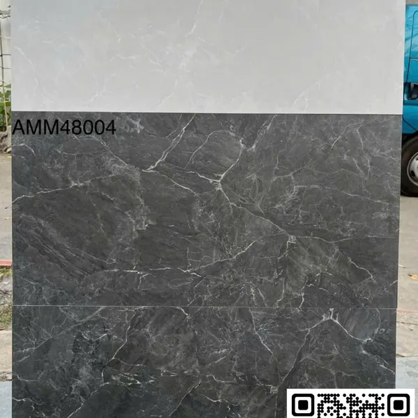 Gạch Đá Mờ 40x80 Ốp Tường Giá Rẻ xám vân trắng AMM48003