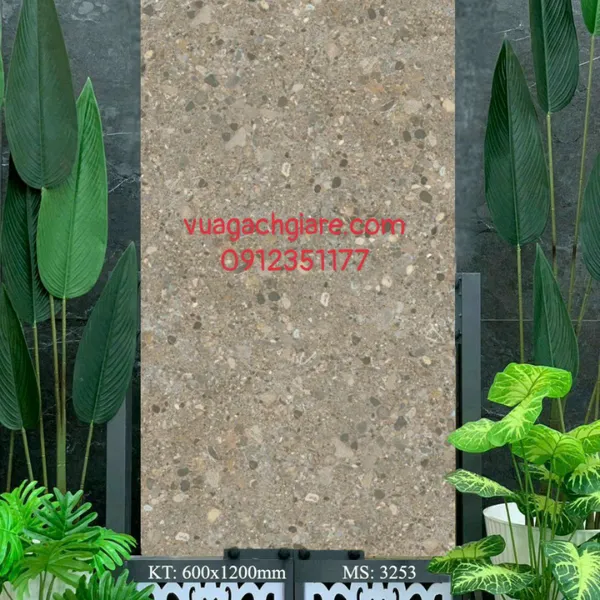 Gạch Đá Mờ Ốp Lát 60x120 AMY nâu terrazzo 3253
