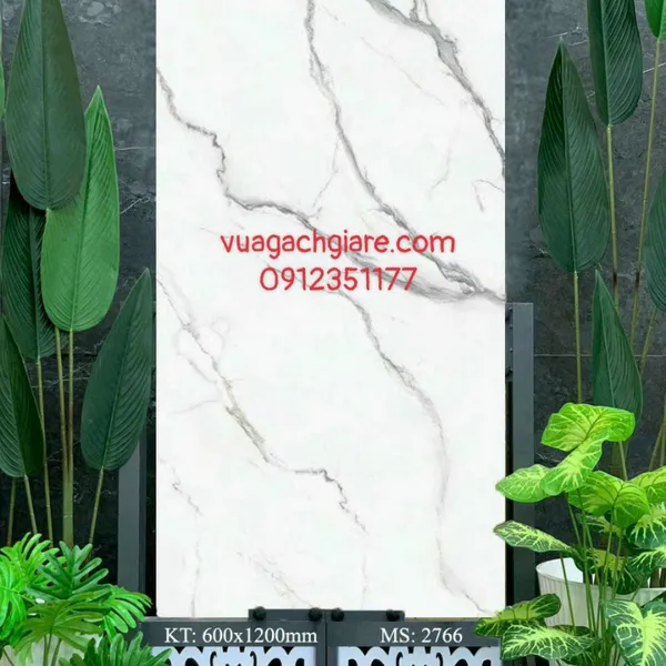 Gạch Đá Mờ Ốp Lát 60x120 AMY trắng vân khói 2766