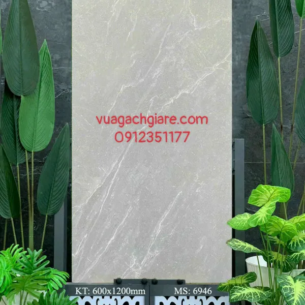 Gạch Đá Mờ Ốp Lát 60x120 AMY xám vân trắng 6946