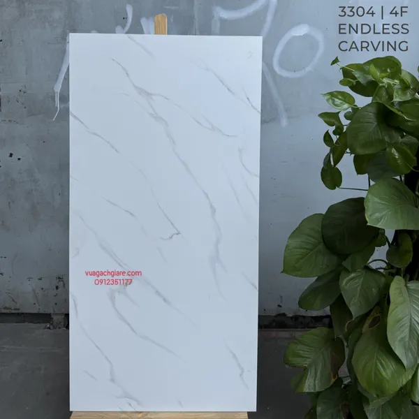 Gạch Đá Mờ 60x120 Ốp Lát Ấn Độ trắng vân khói 3304