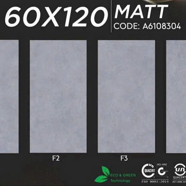 Gạch Đá Mờ 60x120 Ốp Lát Giá Rẻ xám xi măng A6108304