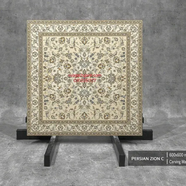 Gạch Đá Mờ 60x60 Ốp Lát Ấn Độ thảm hoa màu vàng