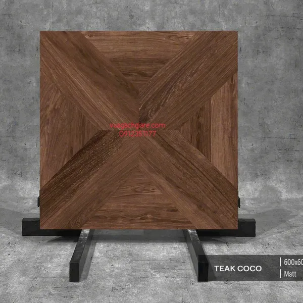 Gạch Đá 60x60 Ốp Lát Ấn Độ vân gỗ nâu