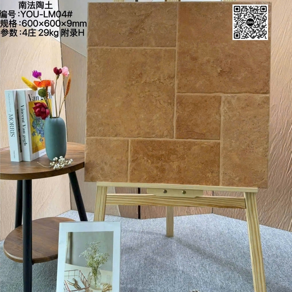Gạch Đá Mờ 60x60 Ốp Lát Giả Cổ màu cam 600LM04