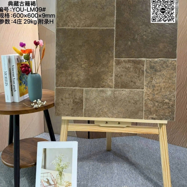 Gạch Đá Mờ 60x60 Ốp Lát Giả Cổ màu nâu 600LM09