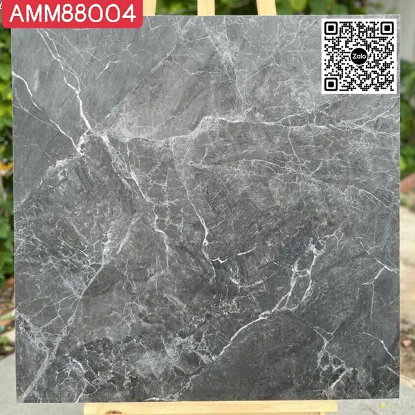Gạch Đá Mờ 80x80 Ốp Lát Giá Rẻ đen vân trắng AMM88004