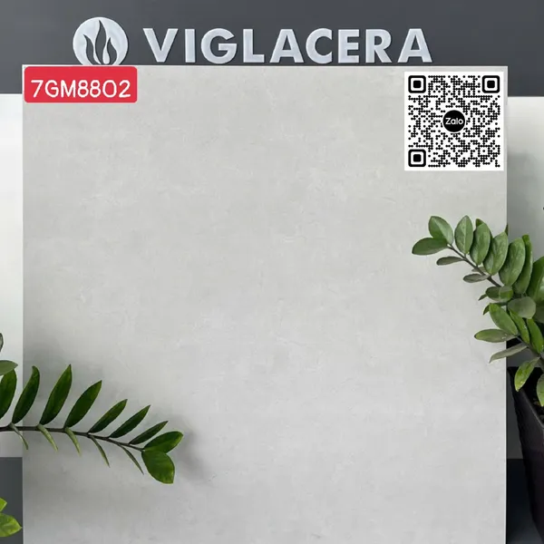 Gạch Đá Mờ 80x80 Ốp Lát Giá Rẻ Viglacera xám nhạt 7GM8802