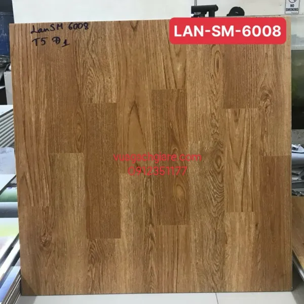 Gạch Đá Mờ 60x60 PAK vân gỗ nâu SM6008