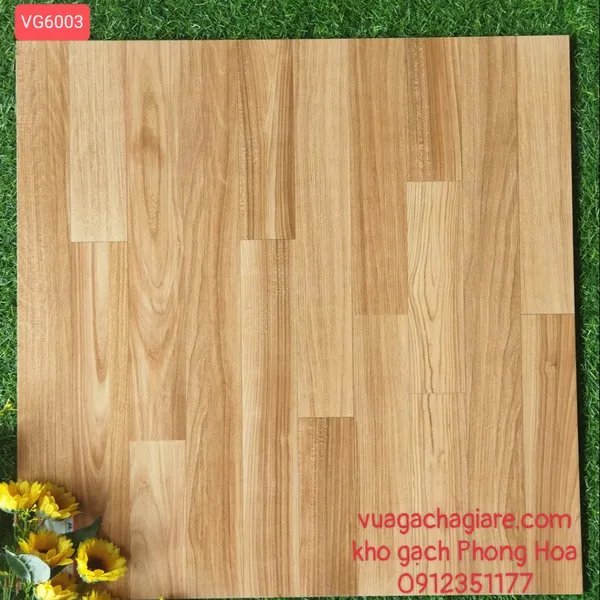 Gạch Đá Mờ Lát Nền 60x60 Viglacera vân gỗ nâu đỏ VG6003