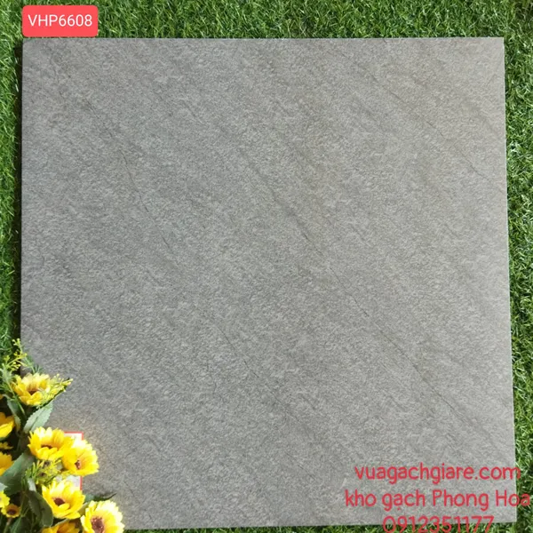 Gạch Đá Mờ Nhám Lát Nền 60x60 Viglacera xám đậm VHP6608