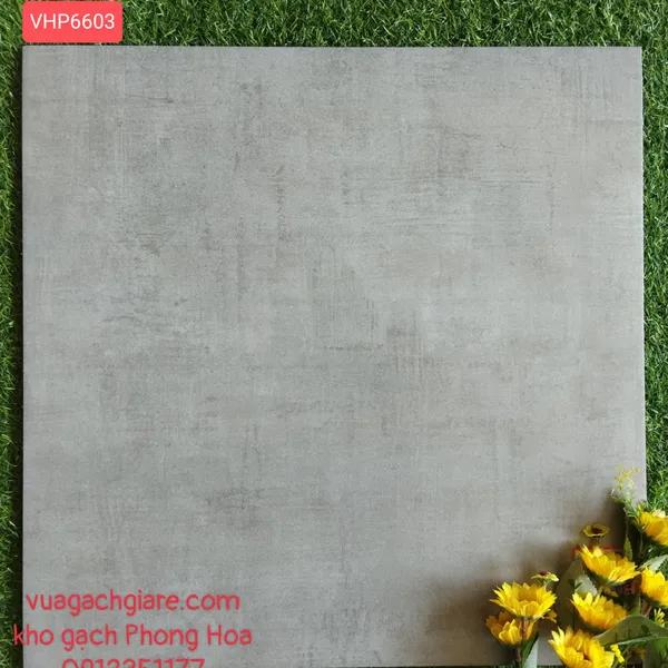 Gạch Đá Mờ Nhám Lát Nền 60x60 Viglacera xám xi măng VHP6603
