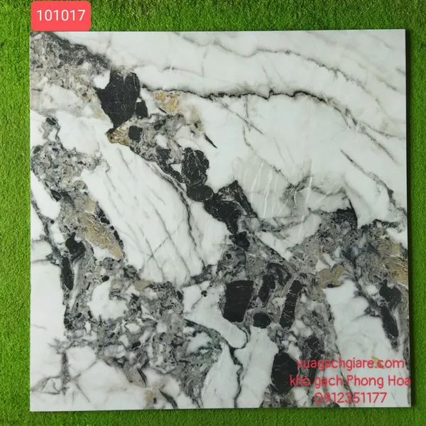 Gạch Đá Ốp Lát 100x100 Cao Cấp Trung Quốc trắng vân đá đen 101017