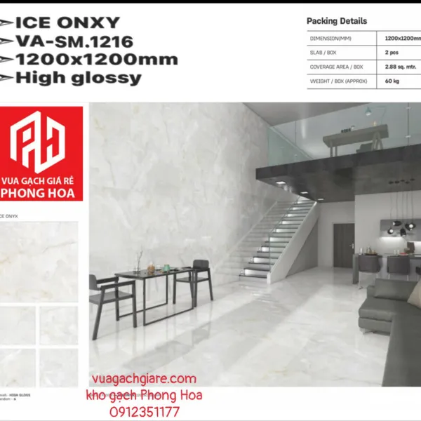 Gạch Đá Ốp Lát 120x120 Cao Cấp Ấn Độ vân đá VA-SM.1216