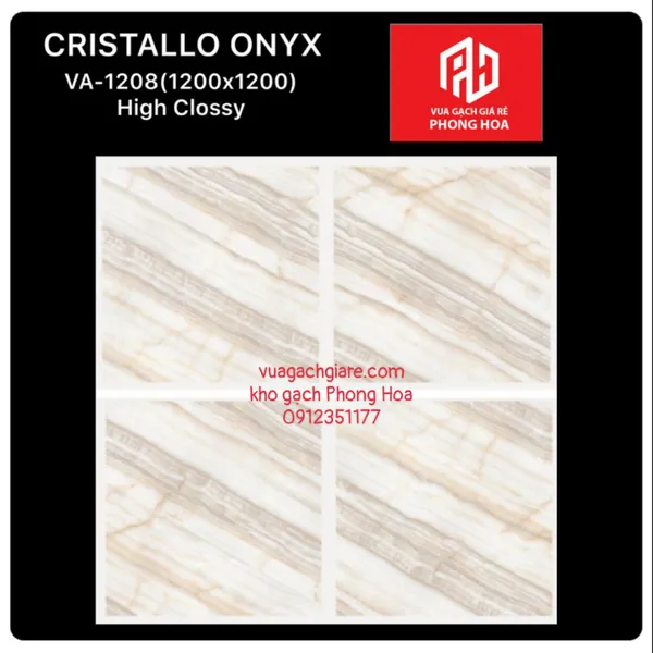 Gạch Đá Ốp Lát 120x120 Cao Cấp Ấn Độ vàng vân đá VA-1208