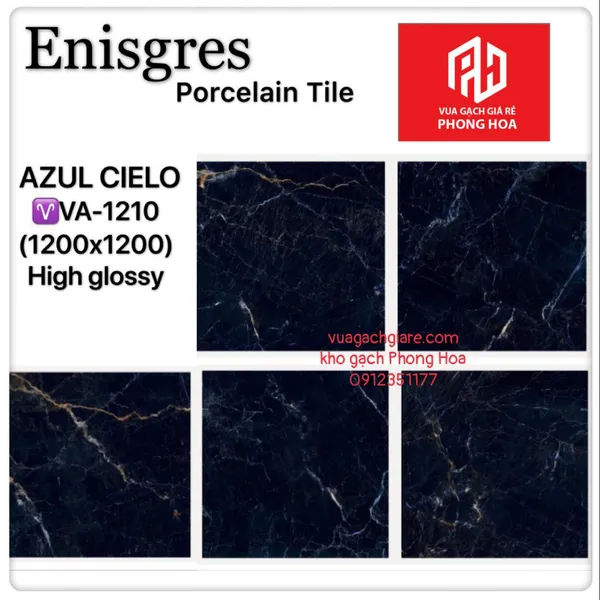 Gạch Đá Ốp Lát 120x120 Cao Cấp Ấn Độ xanh tia chớp VA-1210