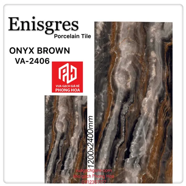 Gạch Đá Ốp Lát 120x240 Cao Cấp Ấn Độ nâu vân đá VA-2406