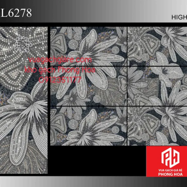 Gạch Đá Ốp Lát 60x120 Cao Cấp Ấn Độ decor hoa màu trắng VA-BL6278