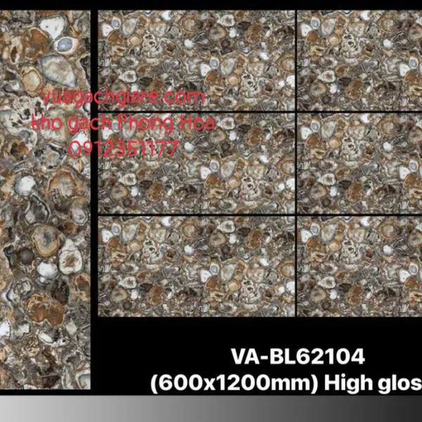 Gạch Đá Ốp Lát 60x120 Cao Cấp Ấn Độ nâu vân đá VA-BL62104