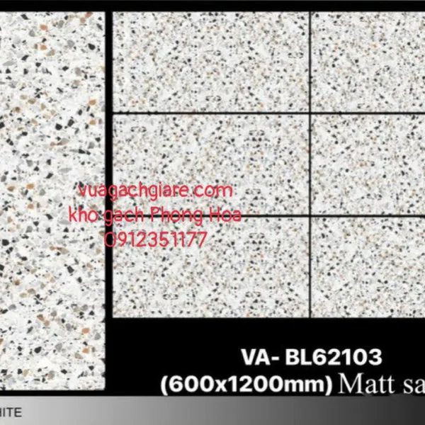 Gạch Đá Ốp Lát 60x120 Cao Cấp Ấn Độ trắng terrazzo VA-BL62103