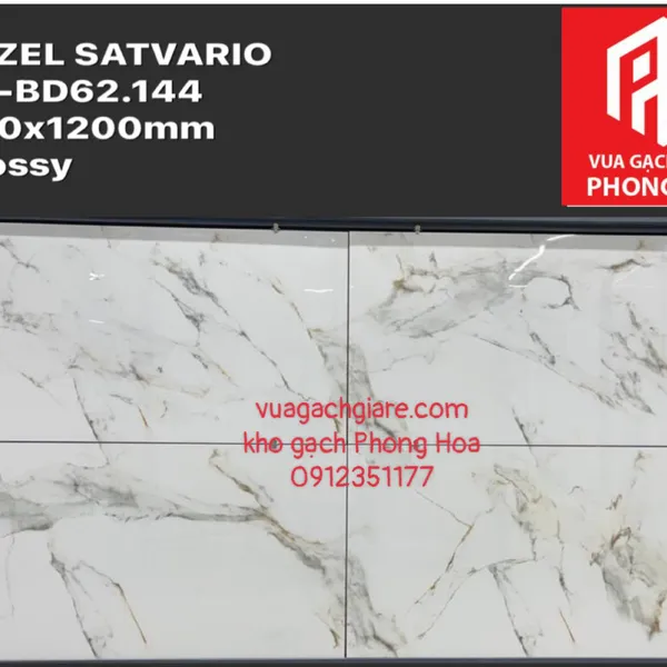 Gạch Đá Ốp Lát 60x120 Cao Cấp Ấn Độ trắng vân xám vàng VA-BD62.144