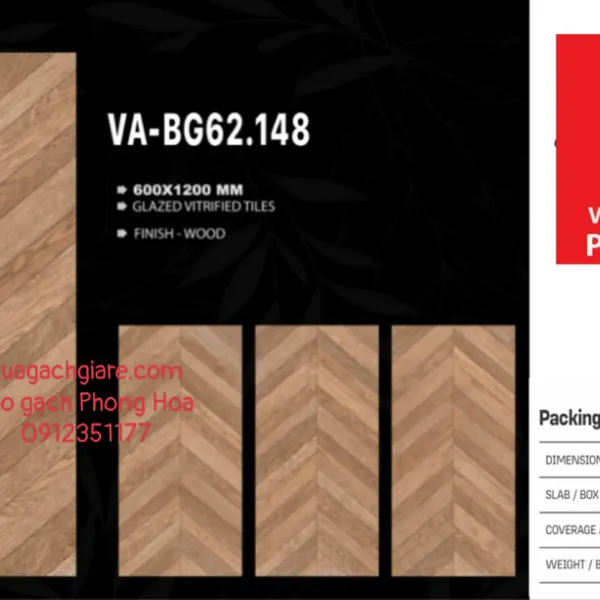 Gạch Đá Ốp Lát 60x120 Cao Cấp Ấn Độ vân gỗ vàng VA-BG62.148