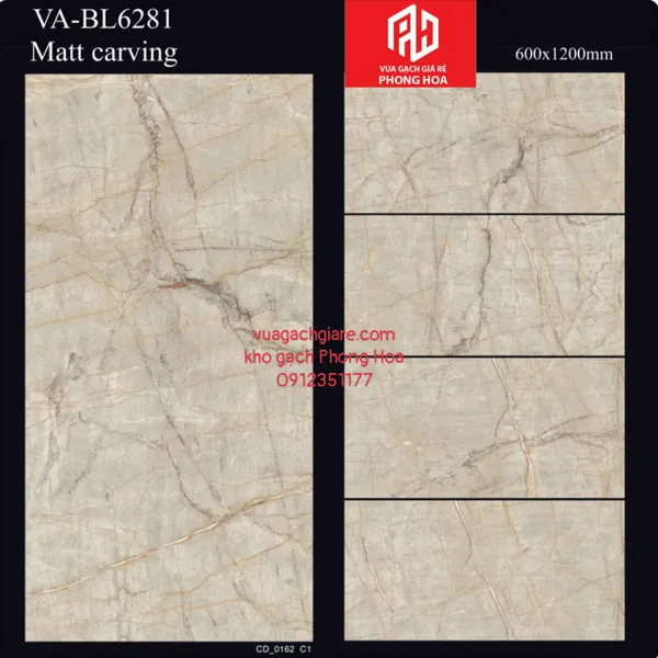 Gạch Đá Ốp Lát 60x120 Cao Cấp Ấn Độ vàng vân đá VA-BL6281