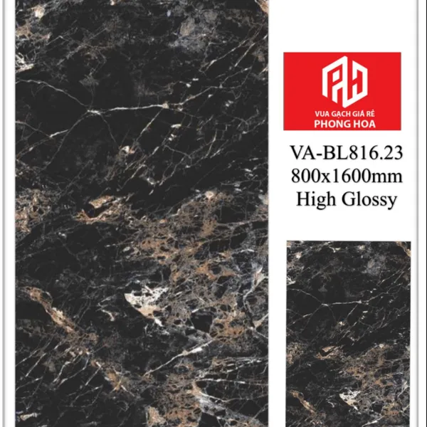 Gạch Đá Ốp Lát 80x160 Cao Cấp Ấn Độ đen vân đá VA-BL816.23
