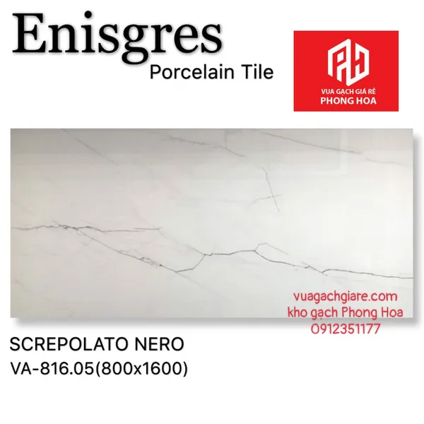 Gạch Đá Ốp Lát 80x160 Cao Cấp Ấn Độ trắng vân đá VA-816.05