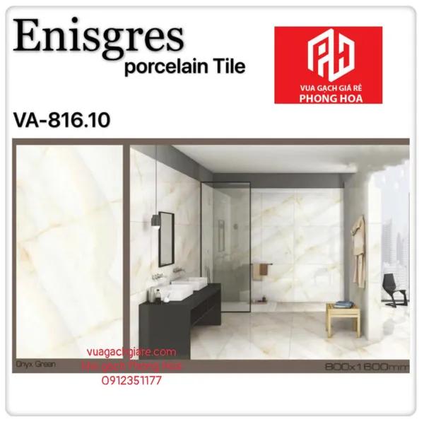 Gạch Đá Ốp Lát 80x160 Cao Cấp Ấn Độ trắng vân khói vàng VA-816.10