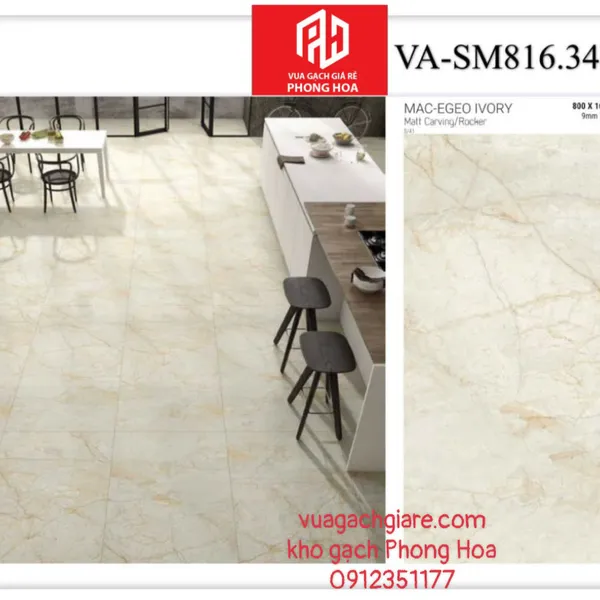 Gạch Đá Ốp Lát 80x160 Cao Cấp Ấn Độ vàng vân đá VA-SM816.34M