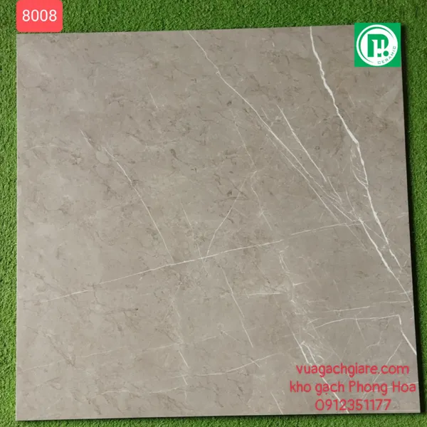 Gạch Đá Ốp Lát 80x80 Cao Cấp Ấn Độ xám vân trắng 8008