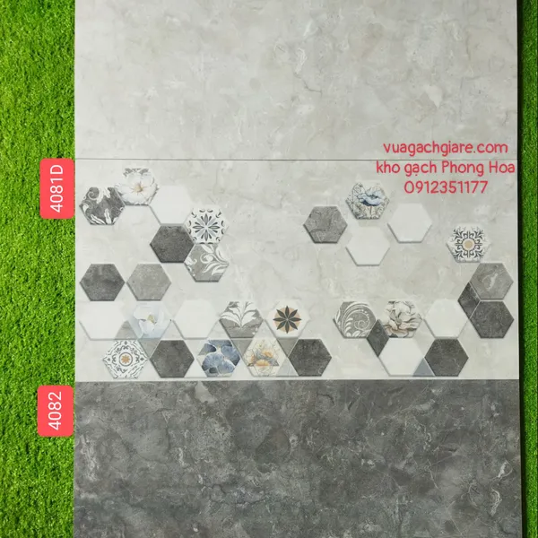 Gạch Đá Ốp Tường 40x80 Royal Hoàng Gia xám vân mây 4081 - 4081D - 4082
