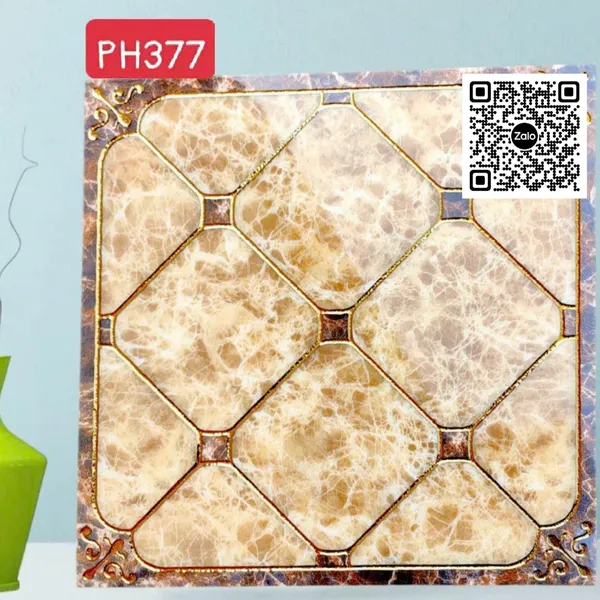 Gạch Khắc Kim 30x30 Cao Cấp nhũ nâu vân đá 377