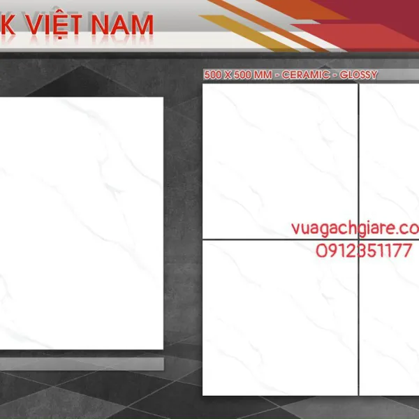 Gạch Men 50x50 Lát Nền GIÁ RẺ PAK trắng vân mây K503