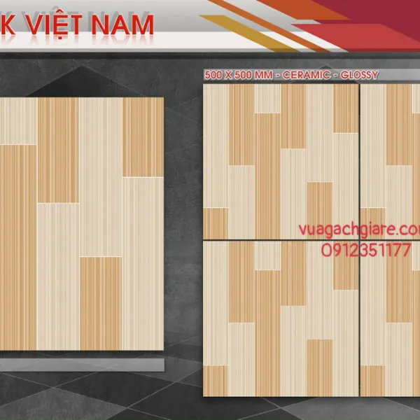 Gạch Men 50x50 Lát Nền GIÁ RẺ PAK vân gỗ K508
