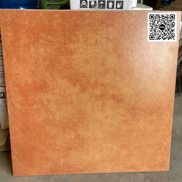 Gạch Đá Mờ 60x60 Ốp Lát Giả Cổ màu cam loang không viền