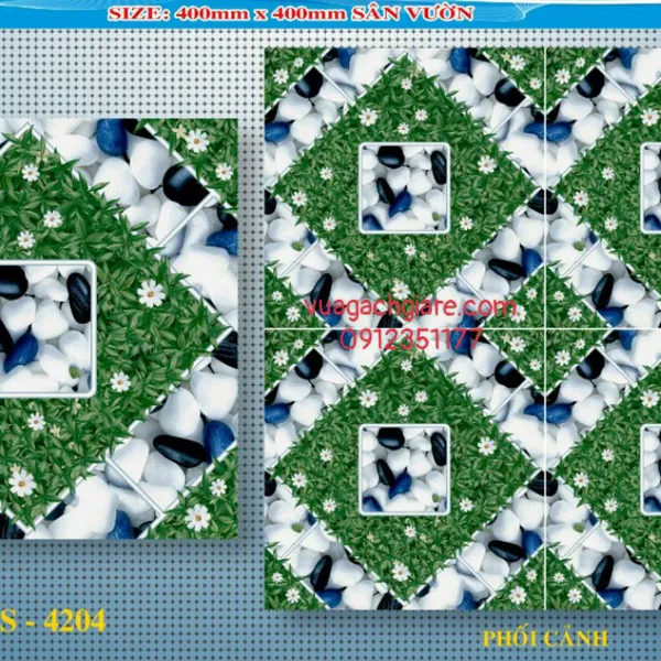 Gạch Lát Sân 40x40 Giá Rẻ PAK đá sỏi 4204
