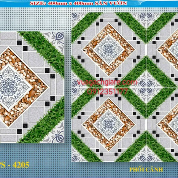 Gạch Lát Sân 40x40 Giá Rẻ PAK đá sỏi 4205