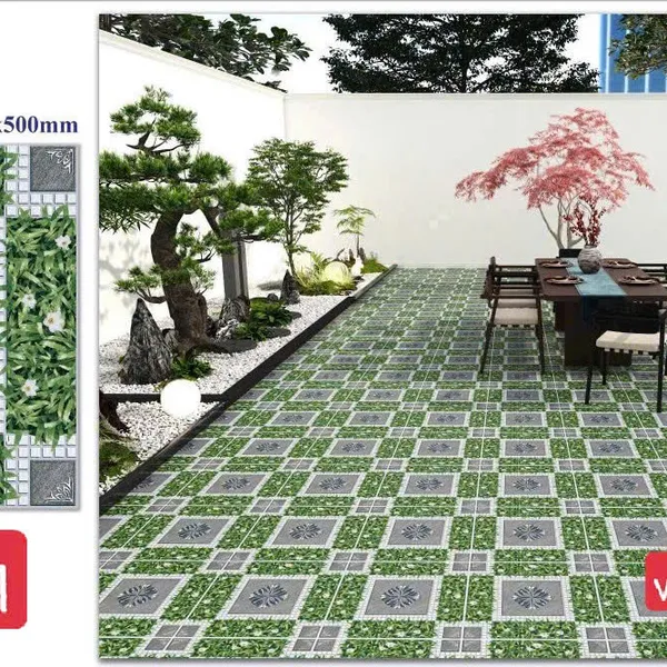 Gạch Men 50x50 Ốp Lát Sân Vườn Giá Rẻ cỏ đá SV5901