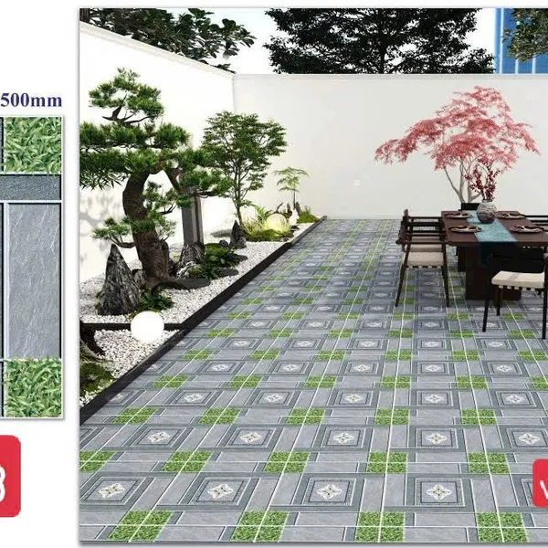 Gạch Men 50x50 Ốp Lát Sân Vườn Giá Rẻ màu xám SV5903