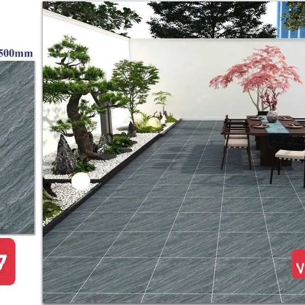 Gạch Men 50x50 Ốp Lát Sân Vườn Giá Rẻ màu xám SV5907