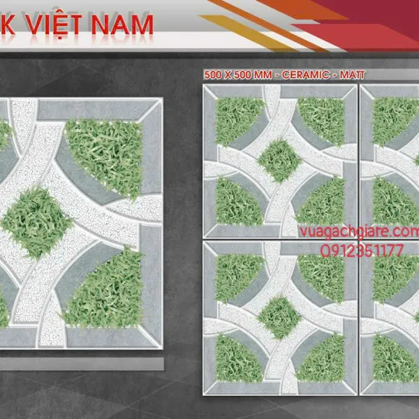 Gạch Men 50x50 Lát Sân GIÁ RẺ PAK đá cỏ K513SV