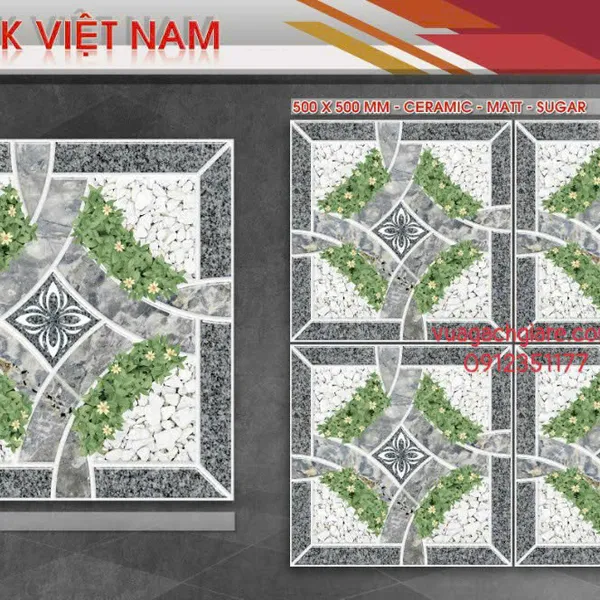 Gạch Men 50x50 Lát Sân GIÁ RẺ PAK đá cỏ K514SV