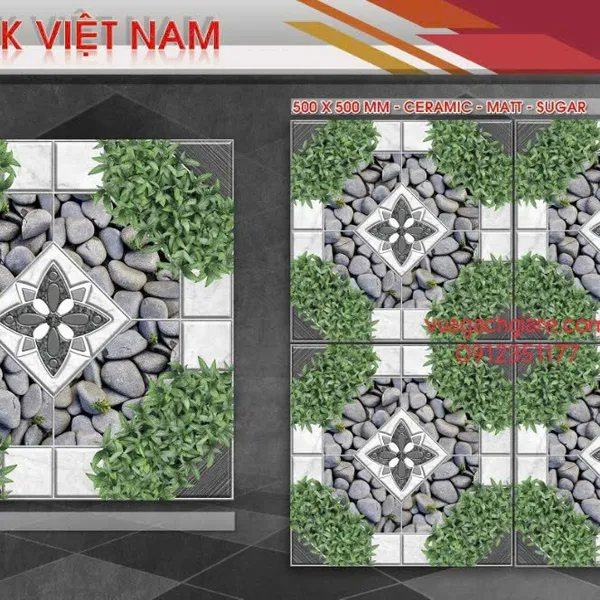 Gạch Men 50x50 Lát Sân GIÁ RẺ PAK đá cỏ K515SV